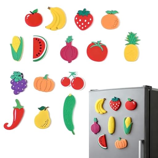 15 Piezas Imanes para Nevera, Imanes Pizarra Magnetica Formas de Frutas Y Verduras, Magnets del Refrigerador del PVC, Bonito Imán 3D, Decoración de Imán para Nevera de Cocina y Hogar | Ya disponible en tu tienda friki favorita! En mundofriki.es!