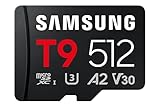 Samsung T9 microSD-Karte, 512 GB, Speicherkarte für den Einsatz in Drohnen, Action Kameras und 360° Kameras, UHS-I U3, Full HD & 4K UHD, 200 MB/s Lesen, 130 MB/s Schreiben, MB-MH512T/WW