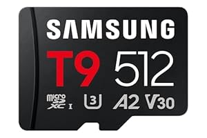 Samsung T9 microSD-Karte, 512 GB, Speicherkarte für den Einsatz in Drohnen, Action Kameras und 360° Kameras, UHS-I U3, Full HD & 4K UHD, 200 MB/s Lesen, 130 MB/s Schreiben, MB-MH512T/WW