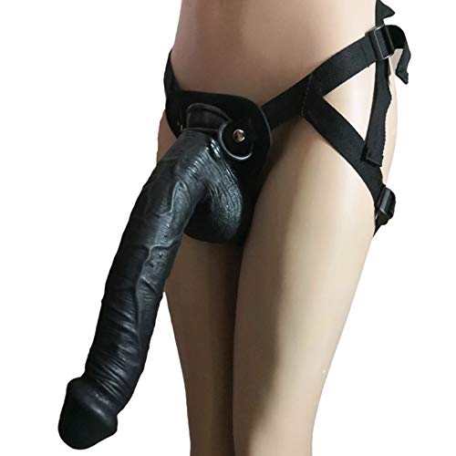 Dildo Dildo Strap-On Strap-On Dildo Dildo Dildo Giant Dildo, Cintura per Imbracatura Regolabile, con Ventosa Real Penis Replica, Masturbating Sex Toy,Nero