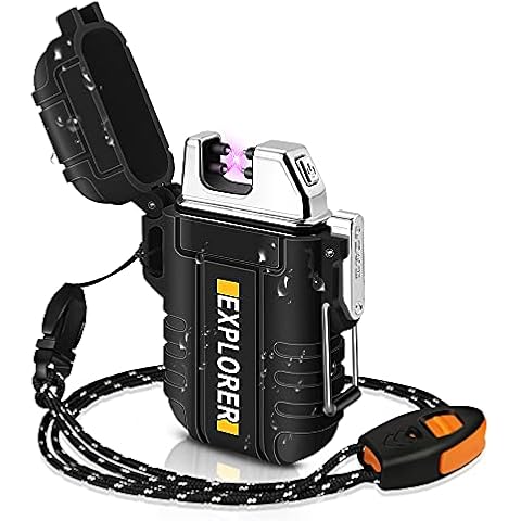 lafagiet USB Rechargeable Lighter, Waterproof Arc Lighters for Camping Hiking Outdoor Survival & Tactical Cover