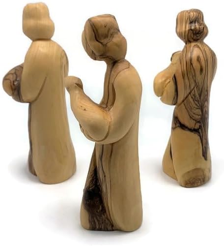 Jesus with the Lamb Figurine, Olive Wood Good Shepherd Statue Hand Carved in the Holy Land, First Communion Gifts, Catholic Religious Gifts, Jesus Carrying Lamb