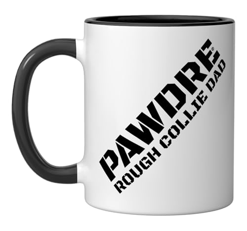 Taza de Cerámica Rough Collie Dad Negro/Blanco miniatura 1
