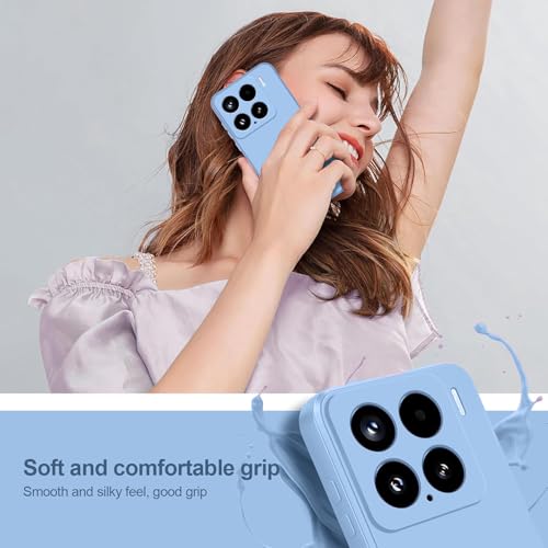 Image of DIZORO Compatible With Mi Xiaomi 15 5G Back Cover Case With Upgraded Square Edges For Camera Protection Shockproof Flexible Matte Liquid Silicone Mobile Phone Case - Carolina, Sky Blue