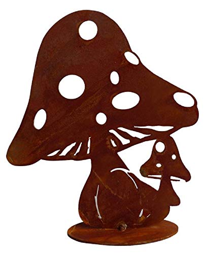 EllasDekokrempel Edelrost Pilz Toni auf Platte 25cm Herbstdeko Edelrost Pilze Cover