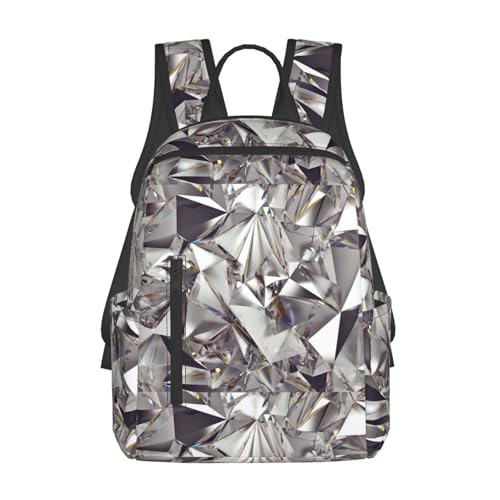 Sac à dos léger avec motif losanges noir de voyage et travail