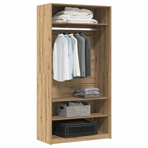 Mimdixy Armario de ropa para dormitorio, armario de roble Artisan, 100 x 50 x 200 cm, material de madera, para ropa de cama y accesorios del hogar