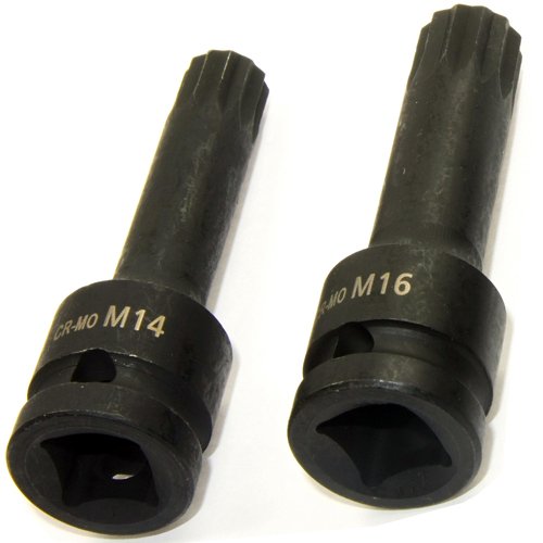 M14 M16 IMPACT Bit – 12-Kant/XZN Vielzahn, Kurz, 1/2" Antrieb, Aus Chrom-Molybdän-Stahl, Schlagschrauberfest