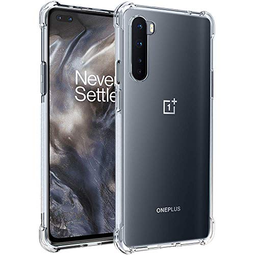 Image of COVERBLACK Rubber Back Cover for OnePlus B08695ZSP6 / 1+ Nord - Transparent