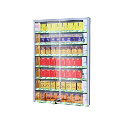 Présentoir à cigarettes avec serrure sécurisée et 9 niveaux d'étagères murales pro