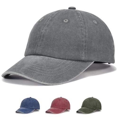 Kids Baseball Cap for Age 2-5,Adjustable Vintage Washed Cotton Toddler Baseball Hat for Boys & Girls