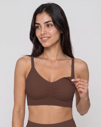 Image of Stelle Nursing Bras Maternity Bralette Seamless for Breastfeeding | Removable pads, Soft stretch fabric, One-hand clips, Pregnancy, Postpartum, Everyday comfort
