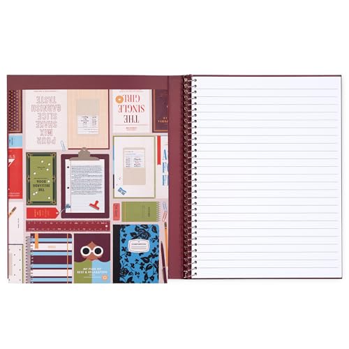 kate spade new york Small Concealed Spiral Notebook, 8.25' x 6.75' Journal Notebook with 112 Lined Pages (Book Club)