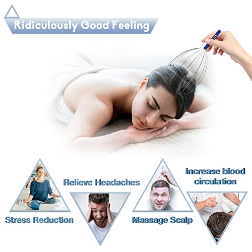 HOFASON Scalp Massager, Handheld Head Massager Tingler, Head Scratcher for Deep Relaxation, Ideal Gift Stocking Stuffers for Women Man Hair Stimulation and Stress Relief (2 Pack, Random Colors) - Image 5