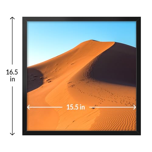 LaVie Home 16x16 Picture Frame for Wall Display, 16x16 Black Picture Frame with HD Plexiglas, 16 x 16 Square Frame 1 Pack, Display Frame for Vertical or Horizontal, Classic Collection