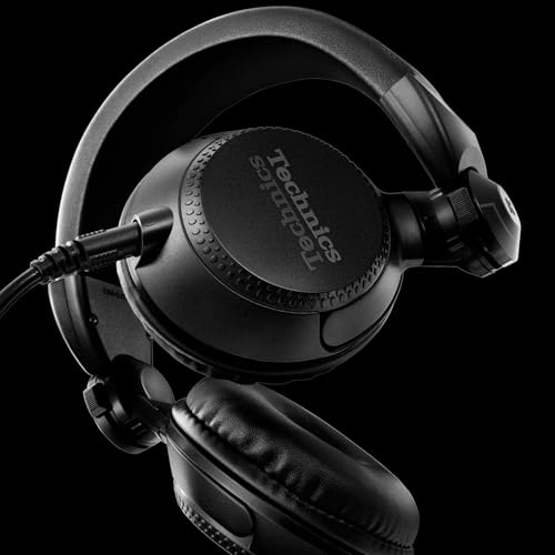 Image of Technics Professional DJ Headphones with 40mm CCAW Voice Coil Drivers, 270 Swivel Housing and Locking Detachable Cord; Lightweight, Foldable High Input - EAH-DJ1200-K (Black)