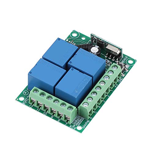 Interruptores remotos sem fio para portas de garagem, interruptor remoto de relé de canal 12V 4CH, p