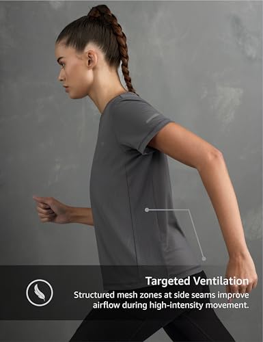 Image of Symbol Premium Women's Solid Regular Fit Sports Stretch T-Shirt | Round Neck | Raglan Sleeve | Moisture-Wicking | Activewear | Running | Gym | Plain (Available in Plus Sizes)