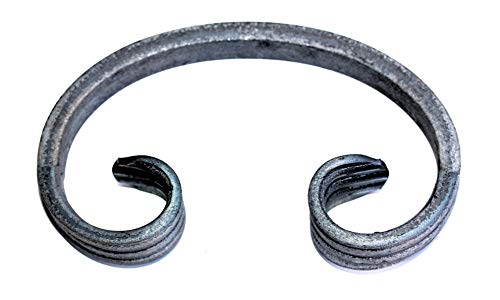 UHRIG Elemento decorativo para barandillas de escaleras, balcón y vallas, arco C de acero para hierro forjado, pieza decorativa, decoración de vallas, 100 x 60 mm