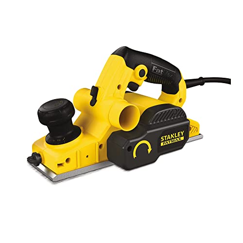 Stanley FATMAX Rabot Électrique Filaire 750W Vitesse de Rotation 16500 trs/mn Éjection de la Poussière Différentes Tailles de Rainures Revêtement Caoutchouc Poids Léger FME630K-QS