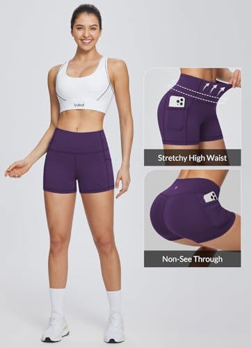 Image of baleaf Women's 8 inch / 5 inch / 3 inch Biker Shorts High Waist Yoga Workout Gym Running Volleyball Spandex Shorts with Pockets