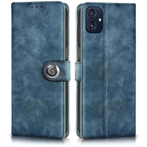 Image of WOW IMAGINE Shock Proof Flip Cover Back Case for Samsung Galaxy M04 | F04 | A04e (Magnetic Button Flip Case | Wallet Pockets & Stand | Leather Finish | Aquamarine)
