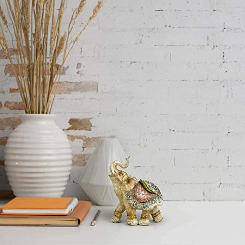 Image of AUGEN Polyresin Elephant Idol Statue Showpiece for Home Decor Decoration and Gifting (1 Piece,7145B2)-B