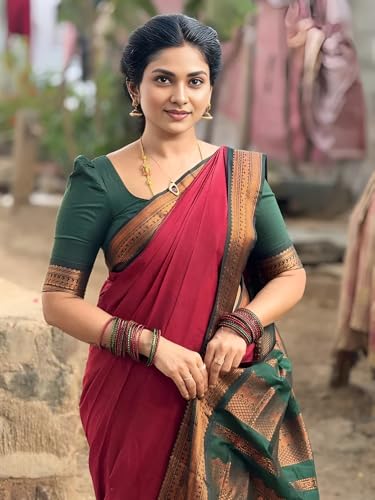 Image of South Cotton Gadwal Saree for Women | Celebrity Inspired Traditional Ethnic Wear | Chettinad & Kalyani Cotton Sarees | Soft Cotton Saree with Blouse Piece