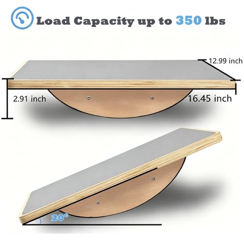 Image of Balance Board Wooden Wobble Board for Adults Anti-Slip Board for Physical Therapy & Core Strength, Ideal Balance Board for Standing Desk with Ankle Support