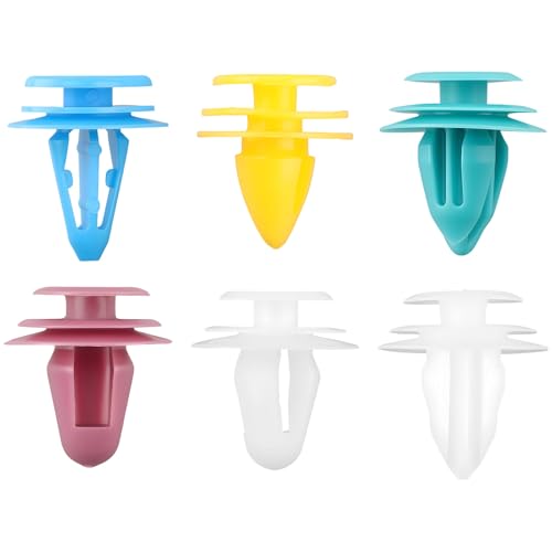 60 Pièces Clips de Fixation Voiture Plastique, 6 Tailles Universelles, Rivet Plastique pour Auto Panneaux de Portes, Agrafe Carrosserie, Convient à la...