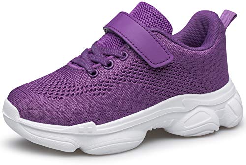 MURDESOT Kids Shoes Toddler Boys Girls Athletic Running Sports Strap Sneakers for Toddler/Little Kid/Big Kid Size 7 Purple