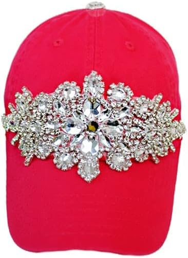 Bling Crystal Embellished Flower Rhinestone Fancy Baseball Hat