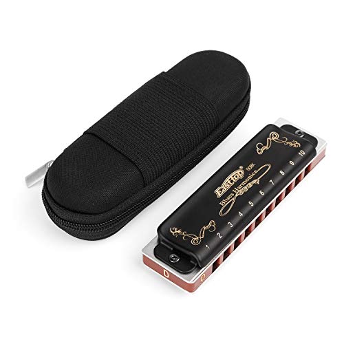 Easttop Professional Harmonica Blues Key of D 10 Hole 20 Tone Heavy Duty with Case & Cleaning Cloth for Professional Player,Beginner,by Eison-East Top,Black,Great Christmas Gift - Les Beatles, Paul McCartney, John Lennon, RIngo Starr, George Harrison Easttop Professional Harmonica Blues Key of D 10 Hole 20 Tone Heavy Duty with Case & Cleaning Cloth for Professional Player,Beginner,by Eison-East Top,Black,Great Christmas Gift – Image 3