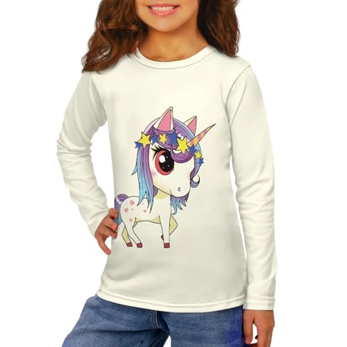 Image of Long Sleeve Shirts for Girls Casual Crewneck Tops Fall Winter Outfits for 3-16 Years Old