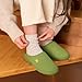 VeraCosy Women's Two-Tone Slippers Soft Comfy Knit Memory Foam Non-slip Indoor House Shoes Lime Green, 7-8 US