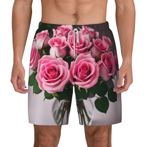 Short de bain rose à doublure de compression séchage rapide