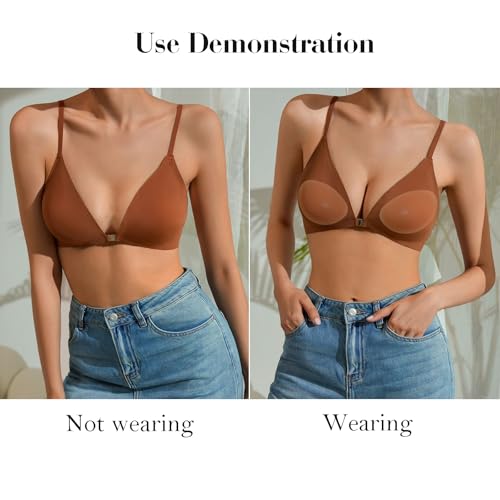 Sticky Silicone Bra Inserts - Reusable Adhesive Push Up Pads, Seamless Breast Filler Inserts Bra Enhancer,1 Pair4