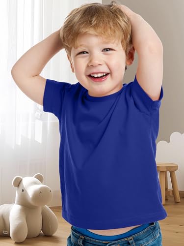 Poroka 6 Pack Baby Toddler Boys Solid Short-Sleeve Tee Shirts Infant Cotton T-Shirt with Crew Neck for Toddlers4