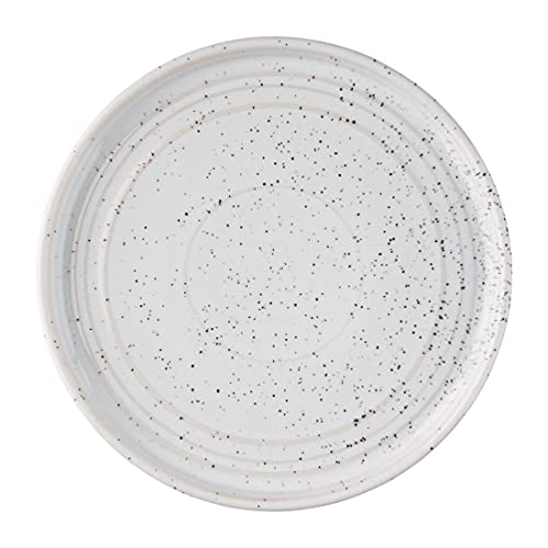 Olympia Cavolo Flat Round Plates White Speckle, 180mm (6 Pack) - Porcelain Dinnerware Set, Oven, Microwave, Dishwasher Safe FD902