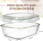 Razab 10 Coupes/ 80 Oz 2 Emballage Grand récipient en verre Entreposage alimentaire avec lids - Conteneur de préparation pour repas grand format, sans BPA et étanche, idéal pour la dinde rôtie, magasin laissé - Micro-ondes & Sûre