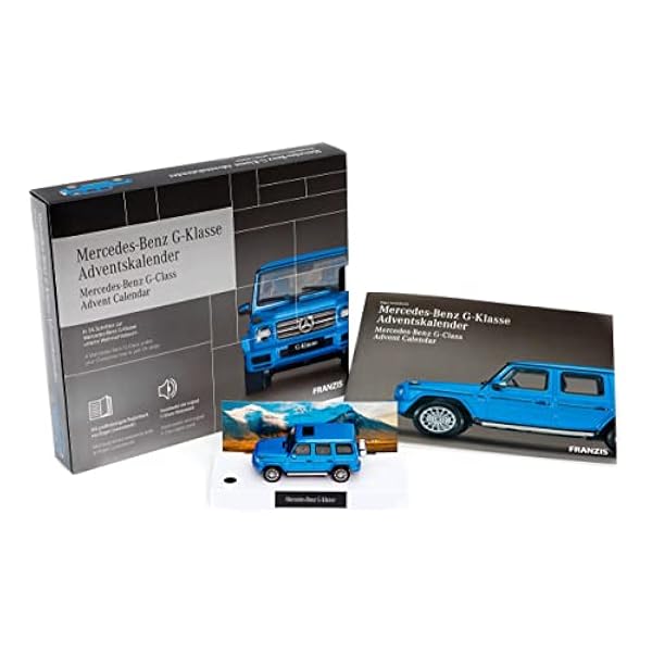 FRANZIS 67121 - Mercedes-Benz G-Klasse Adventskalender 2020 – in 24 Schritten zur Mercedes unterm Weihnachtsbaum, Bausatz für das detailgetreue Modell im Maßstab 1:43, empfohlen ab 14 Jahren