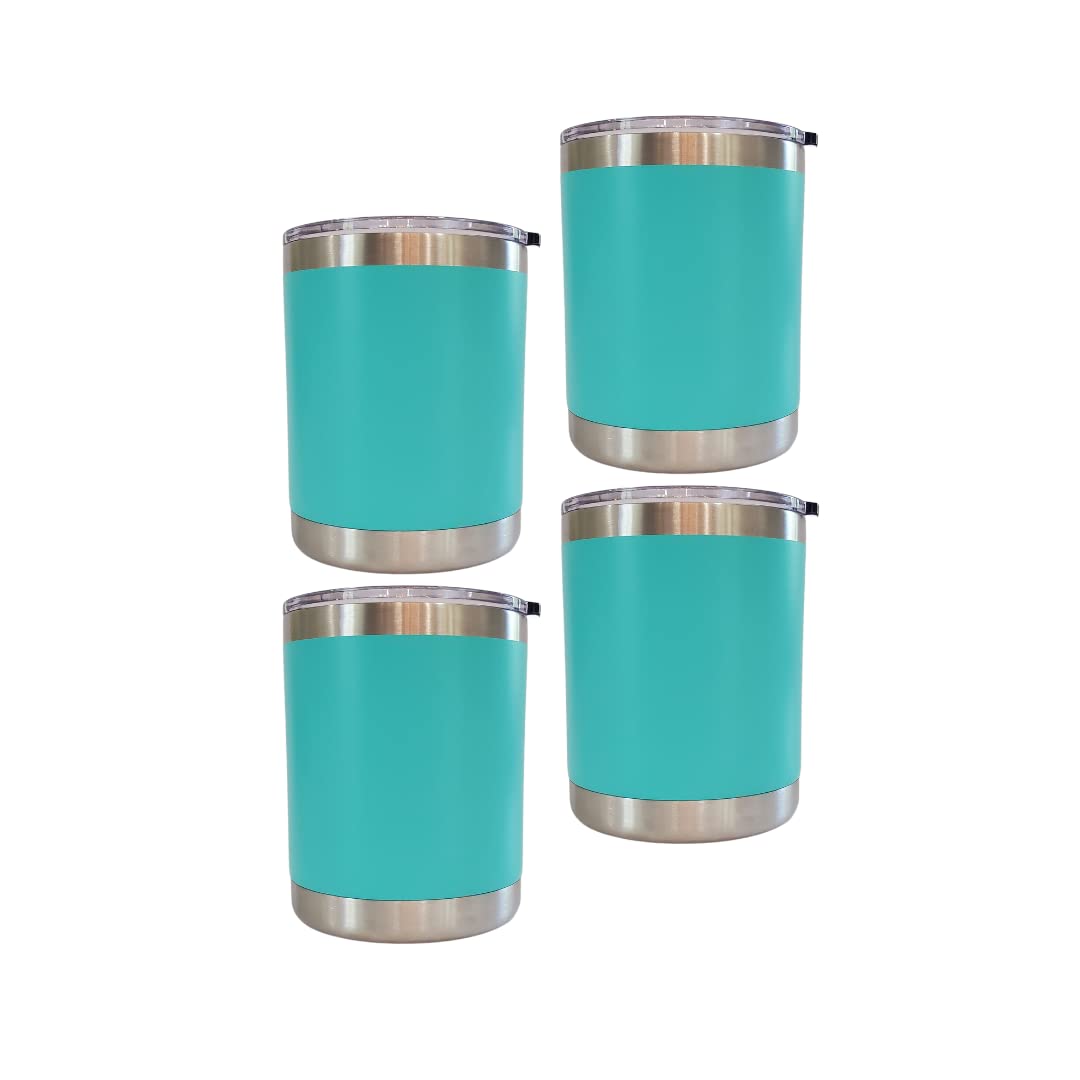 Photo 1 of 10 Oz Turquoise 4 Pack Tumblers Coated Stainless Insulated Lowball Whiskey glasses cocktail glasses Bourbon glasses best Groomsmen gifts Bridesmaids Gifts best man gifts for wedding