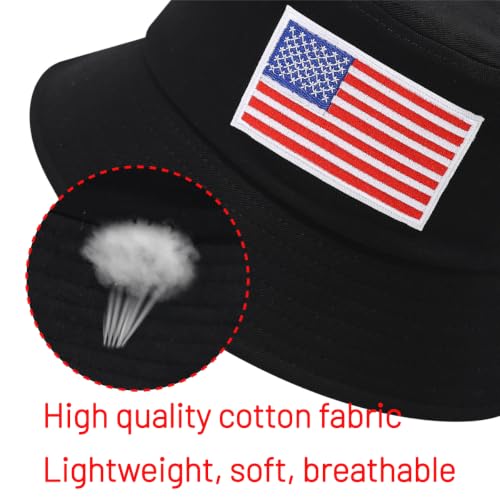 Image of Cotton Bucket Hat for Women Men Summer Travel Sun Beach Bucket Cap, Unisex Outdoor Fisherman Hat