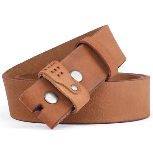 Genuine Leather Men's Belt Top Layer Leather No Buckle Belts Adjustable Fit For Casual Style2