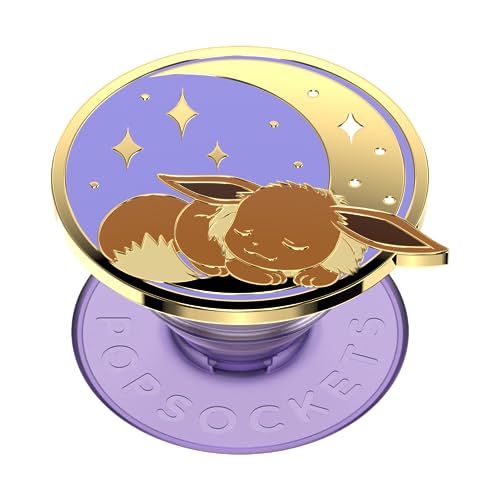 PopSockets: PopGrip - Soporte y Agarre para Teléfonos Móviles y Tablets con un PopTop Intercambiable - Pokémon - Enamel Sleeping Eevee