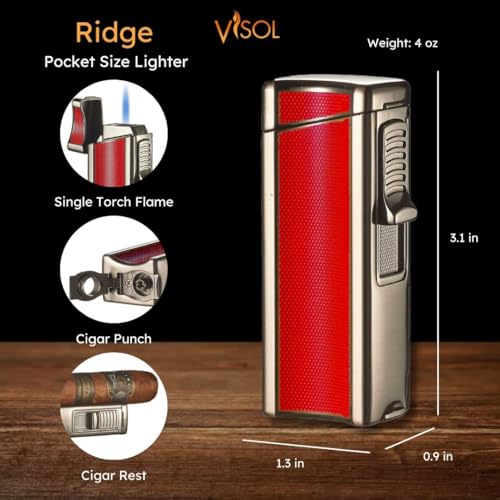 Encendedor Visol Ridge Llama Única con Apoya Cigarros miniatura 2