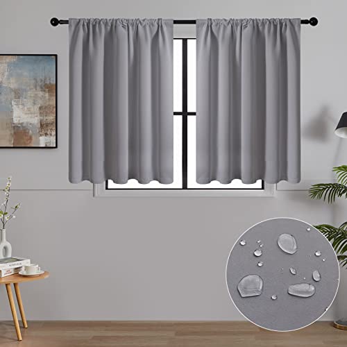 MRTREES Petit Rideaux Occultants Thermique Isolant Anti Froid de Fenetre Tissu Impermeable Rideau Cuisine Court Anti Chaleur Passe Tringle pour Chambre Salon,...