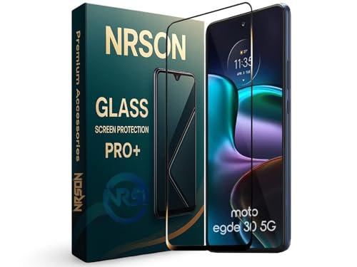Image of NRSON Tempered Glass Screen Protector Compatible For MOTO EDGE 30 with Easy Self Installation Kit