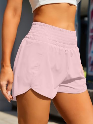 Image of BMJL Women's Athletic Shorts High Waisted Running Shorts Pocket Sporty Shorts Gym Elastic Workout Shorts