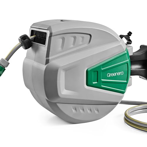 Wall Mounted Garden Hose Reel with 22m Retractable Hose